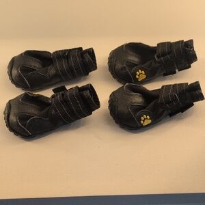 Black Dog Boots with Paw Print - Size 6